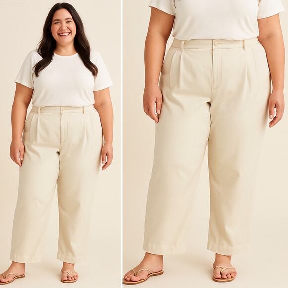 Lauren Ralph Lauren Pants - Lauren Ralph Lauren Chino Pants Winter Cream Pleated Stretch Lined Size 16